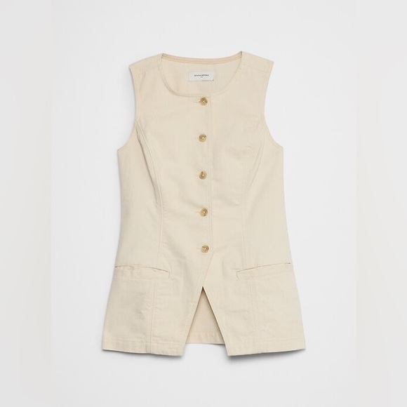 Banana Republic SOLD OUT Ecru Denim Vest - Picture 4 of 8